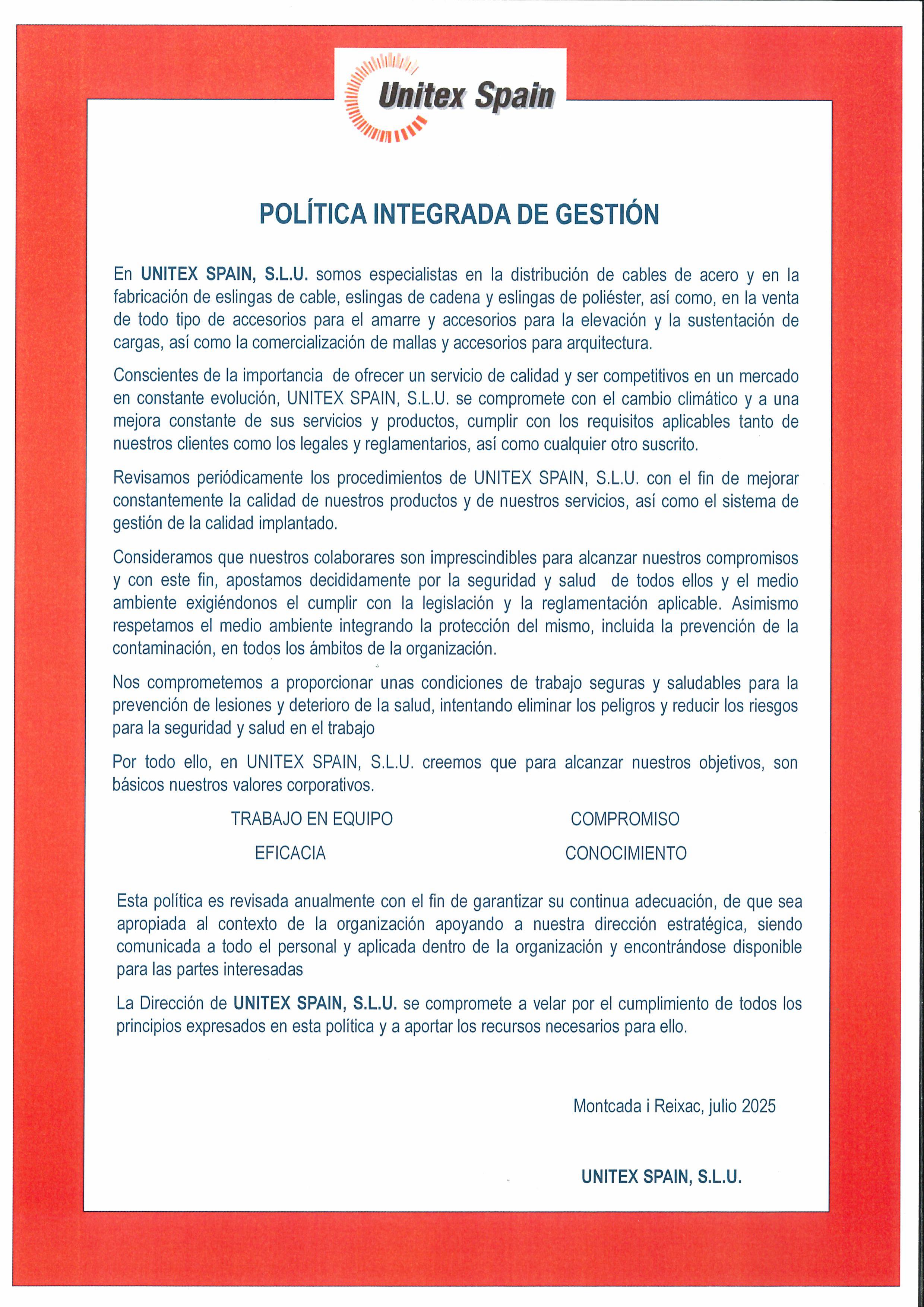 Política de calidad